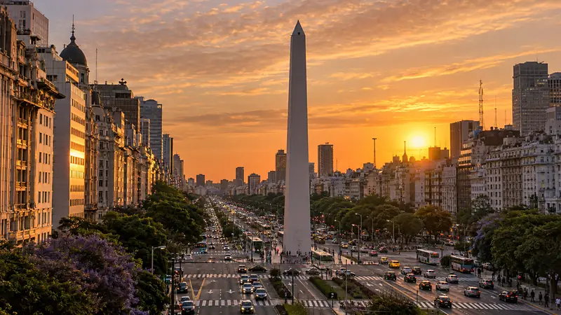 Original artwork evoking Buenos Aires — not a photograph.