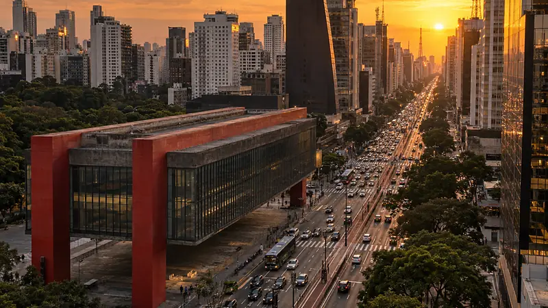 Eigens gestaltete Bildwelt, die an São Paulo erinnert — keine Fotografie.