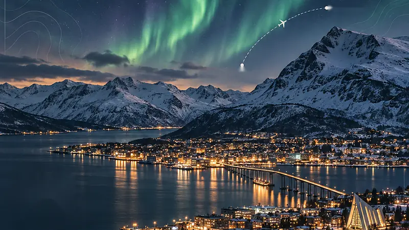 Eigens gestaltete Bildwelt, die an Tromsø erinnert — keine Fotografie.